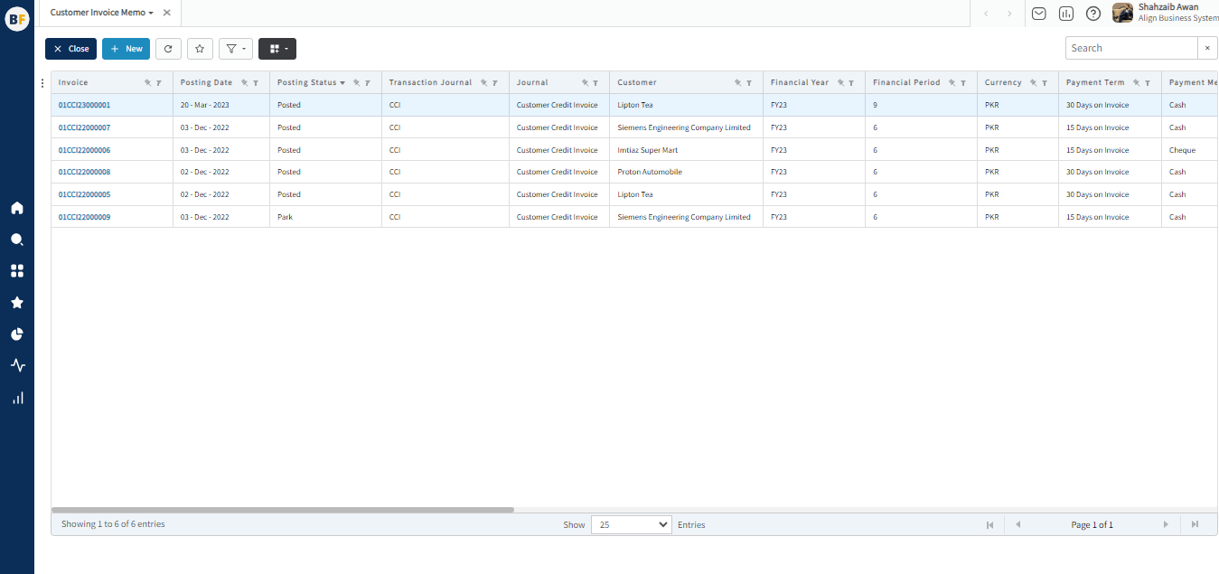 customer-invoice-memo